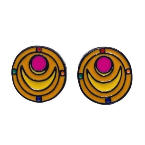 Enamel sailor moon stud earrings - Picture 2 of 3